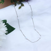 White Mother of Pearl Silver Chain